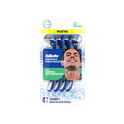 Máquina de Afeitar Gillette Derma Protección x 4 unid