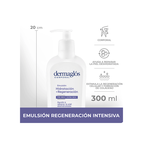 Emulsión Corporal Dermaglós Hidratación + Regeneración x 300 ml