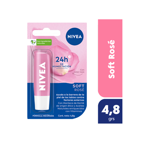 Protector Labial Humectante Nivea Soft Rosé x 4,8 grs