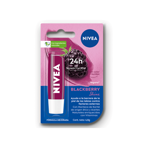 Protector Solar Labial Humectante Nivea  Blackberry Shine x 4,8 grs