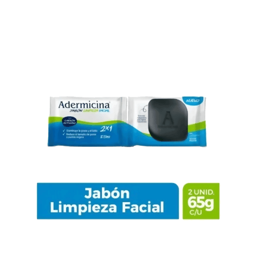 Jabón Adermicina Limpieza Facial 2 unid x 65 gr