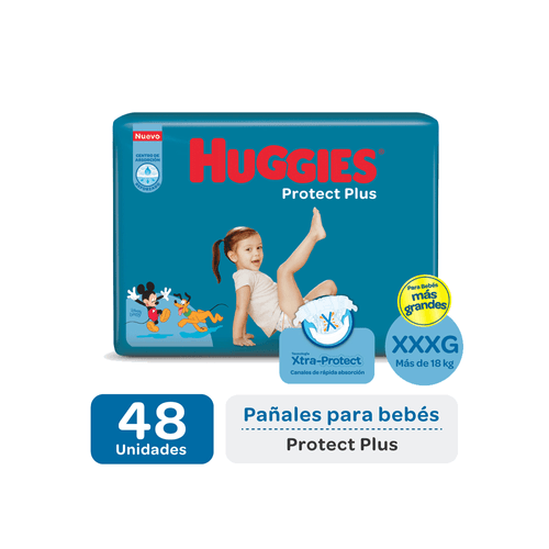 Pañales Huggies Protect Plus Ahorrapack Talle XXXG x 48 unidades