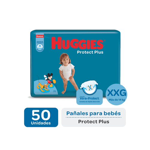 Pañales Huggies Protect Plus Ahorrapack Talle XXG x 50 unidades