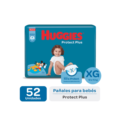 Pañales Huggies Protect Plus Ahorrapack Talle XG x 52 unidades