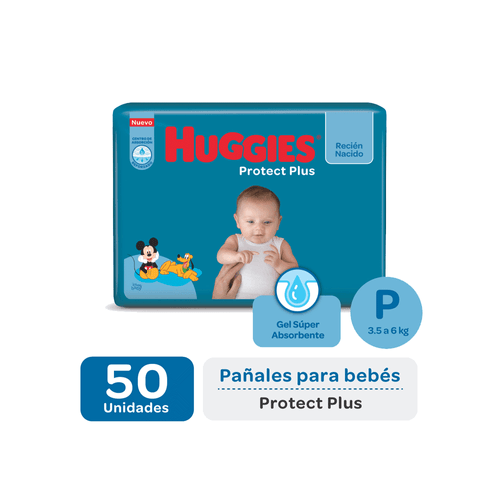 Pañales Huggies Protect Plus Ahorrapack Talle P x 50 unidades