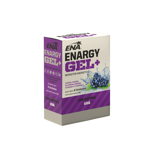Suplemento Deportivo Ena Enargy Gel+ Cafeina Sabor Uva x 6 unid