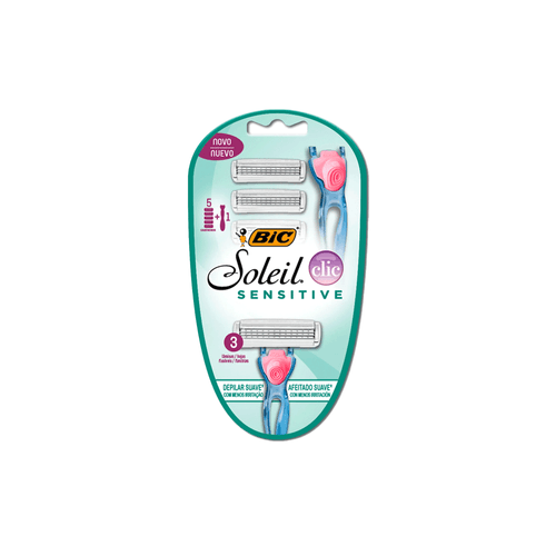 Máquina de Afeitar Bic Soleil Sensitive + 5 Cartuchos