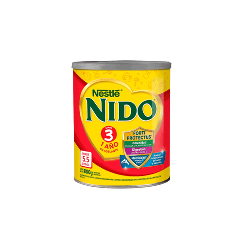 Leche en Polvo Nido 3 Prebioticos x 800 gr
