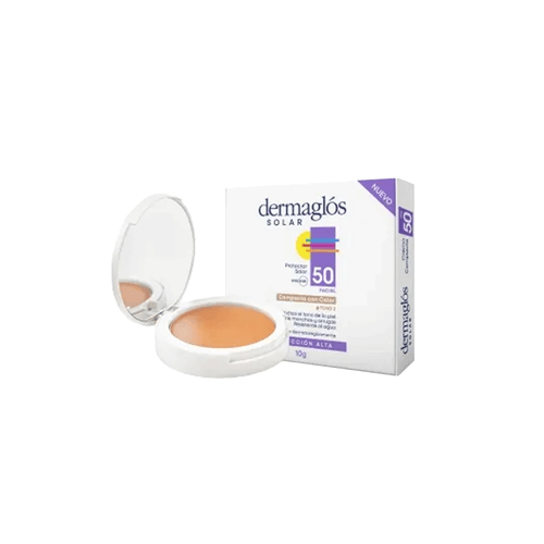 Crema Compacta Dermaglós Solar con Color FPS50 Tono 2 x 10 gr