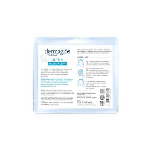 Máscara de Tela Dermaglós Ultra Hidratación x 15 ml