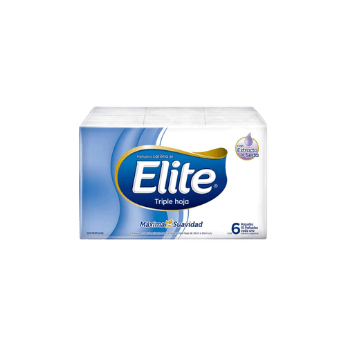 Pañuelos descartables Elite soft touch Pack 6 x 10 unid