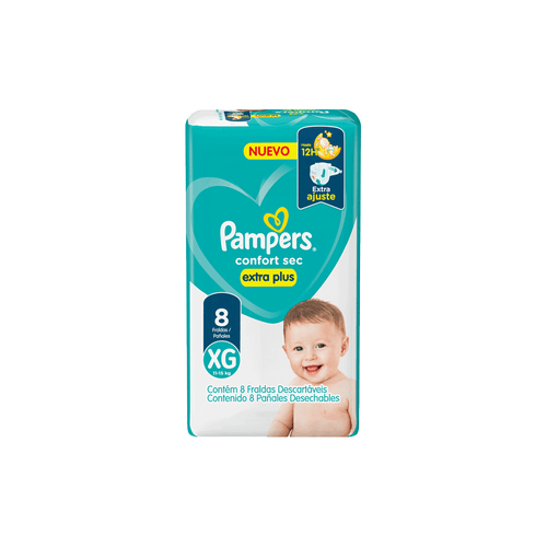 Pañales Pampers Confort Sec Verde Max Talle XG x 8 unid