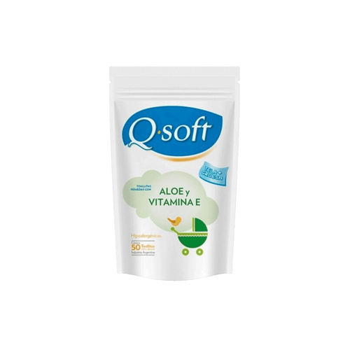 Toallas Humedas Qsoft Aloe y Vitamina E x 50 unid