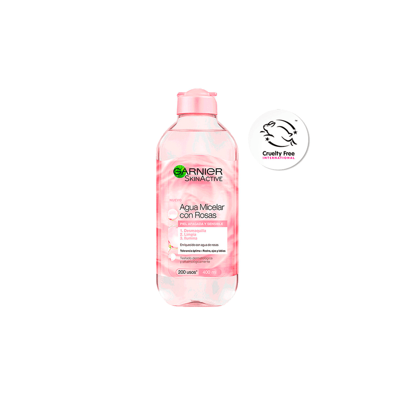 Garnier-Agua Micelar de Rosas Garnier Skin Active x 400 ml-3600542326414