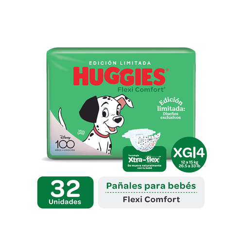 Pañales Huggies Flexi Comfort Talle XG Edición Limitada x 32 unid