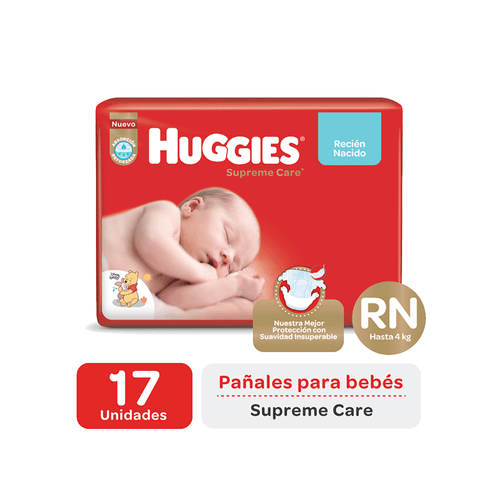 Pañal Huggies Supreme Care Mega Talle RN x 17 unid