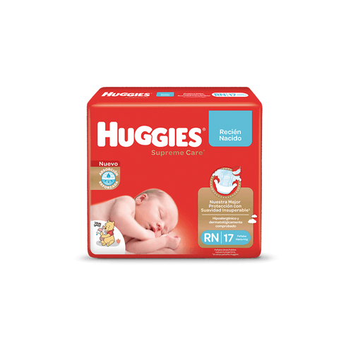 Pañal Huggies Supreme Care Mega Talle RN x 17 unid