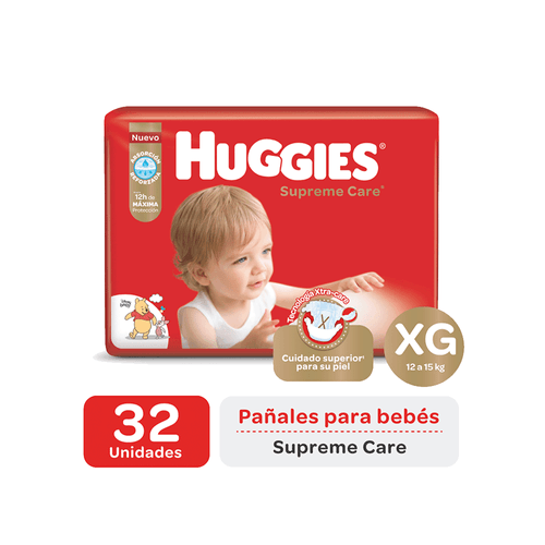 Pañales Huggies Supreme Care Jumbo Talle XG x 32 Unid