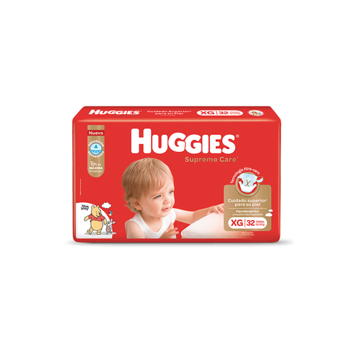 Pañales Huggies Supreme Care Jumbo Talle XG x 32 Unid