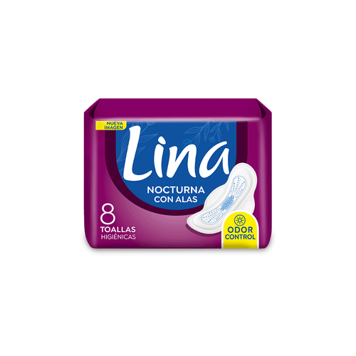 Toalla Higiénica Lina Nocturna con Alas x 8 unid
