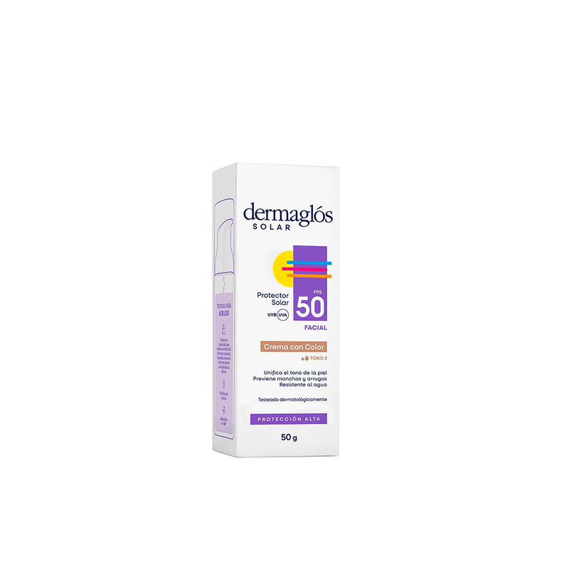 Dermaglos-Protector Solar Dermaglos Crema Tono Medio FPS50 x 50 gr-7793742004568