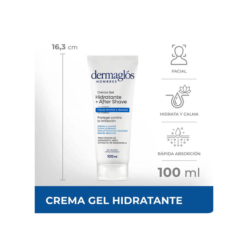 Dermaglos-Crema Gel Dermaglós Hombre-7793742008306s Hidratante After Shave x100 ml