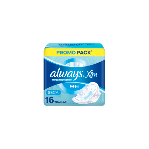Toallas Femeninas Always Extra Triple Proteccion Seca x 16 unid