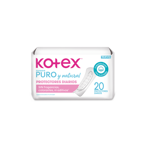 Protector Diario Kotex Cuidado Puro y Natural x 20 unid