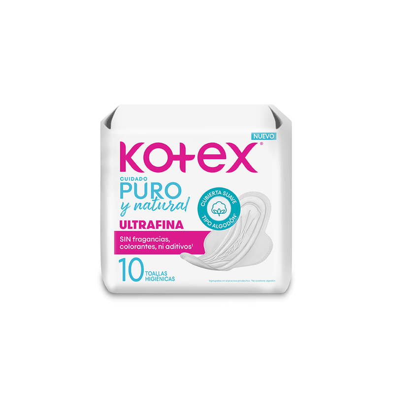 Toalla-Femenina-Kotex-Puro-Y-Natural-Ultrafina-x-10-unid-Kotex