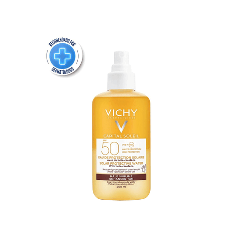 Agua Protectora Vichy Potenciadora de Bronceado Capital Soleil FPS 50 x 200 ml