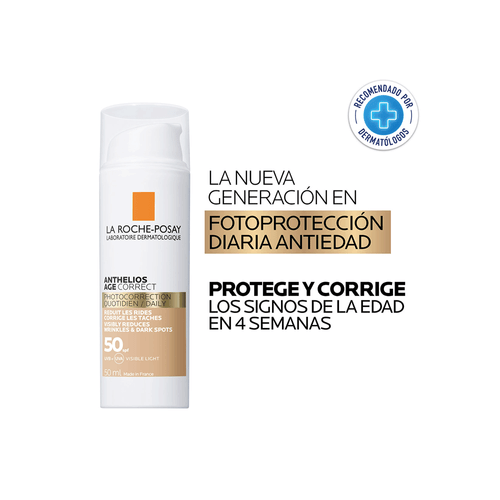 Protección solar Anthelios Age Correct FPS50 con color de La Roche-Posay x 50 ml