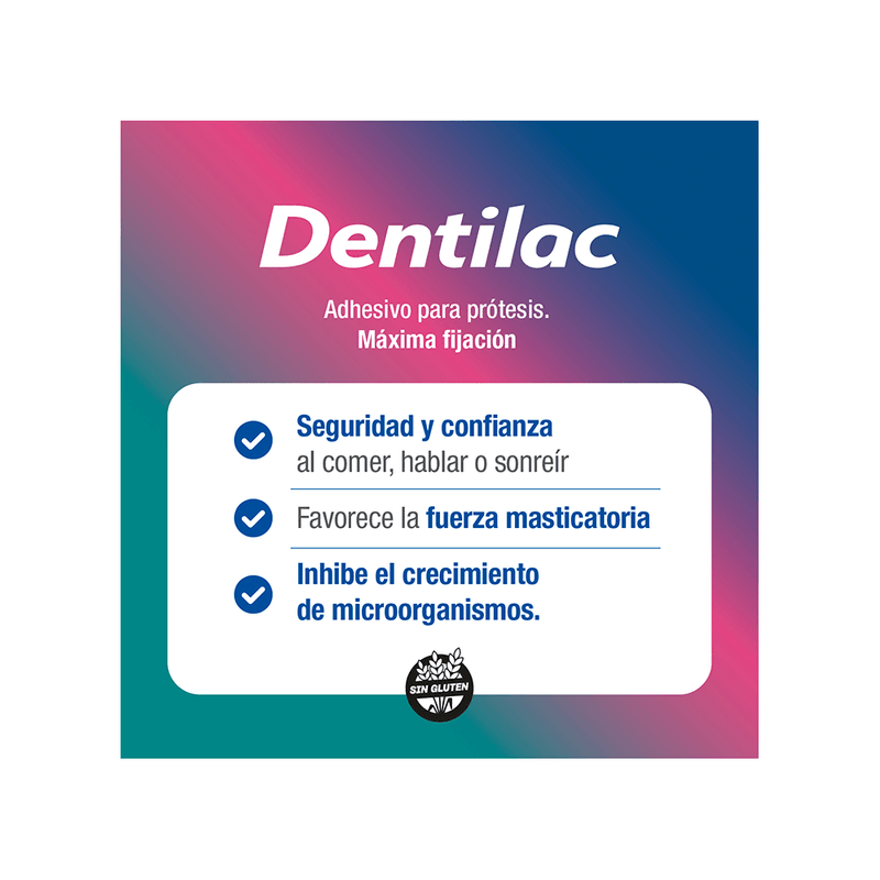 Dentilac Adhesivo para Prótesis Dentales Máxima Fijación x 40 gr