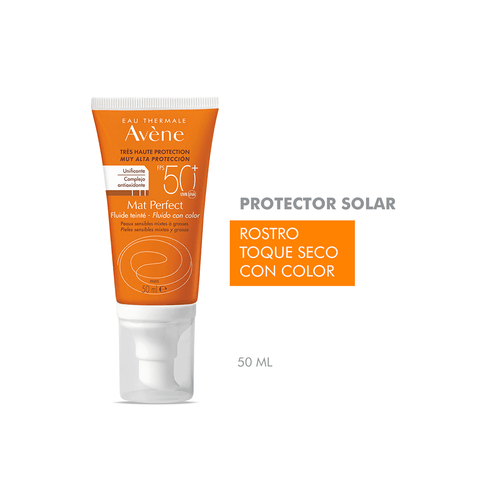 Protector Solar Avene con Color Mat Perfect SPF 50+ x 50 ml