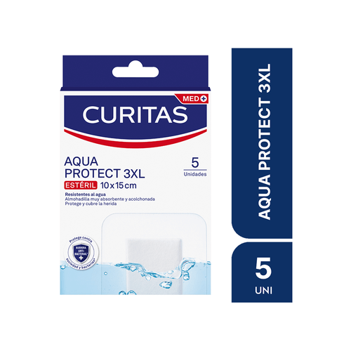 Apósitos adhesivos Curitas Aqua Protect 3XL Resistentes al Agua x 5 unid