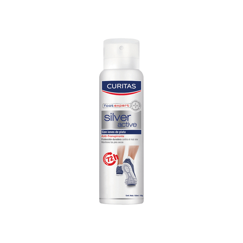 Desodorante para pies Curitas Silver Active 72 Horas de Protección x 150 ml