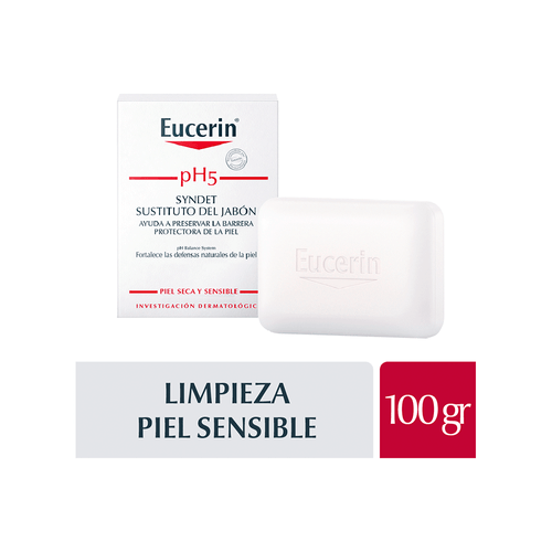 Jabón corporal en barra Eucerin pH5 limpiador Syndet Piel seca x 100 gr