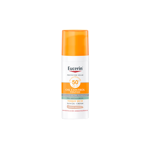 Protector Solar Eucerin Oil Control Toque Seco Tono Medio FPS 50 x 50 ml