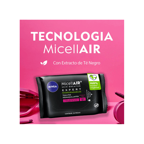 Toallitas Desmaquillantes Nivea MicellAir Expert x 20 unid