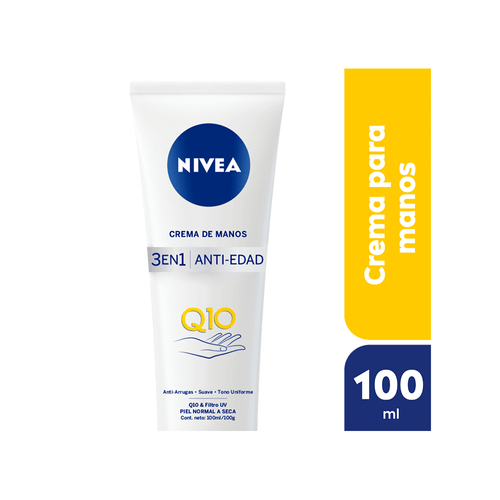Crema de Manos Antiarrugas Nivea Q10 3 en 1 x 100 ml