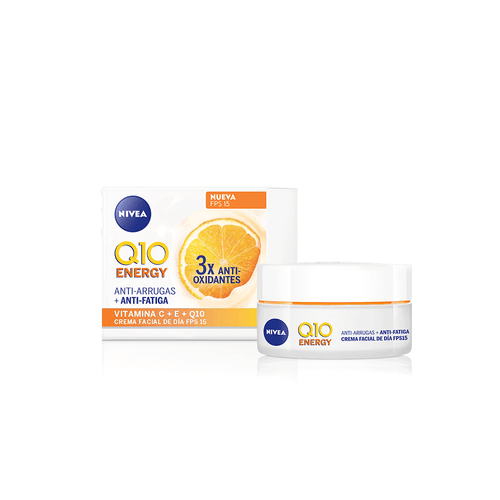 Crema Facial Antiarrugas Nivea Q10 Energy FPS 15 x 50 ml