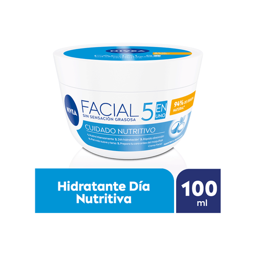 Crema Facial 5 en 1 Nivea Cuidado Nutritivo x 100 ml