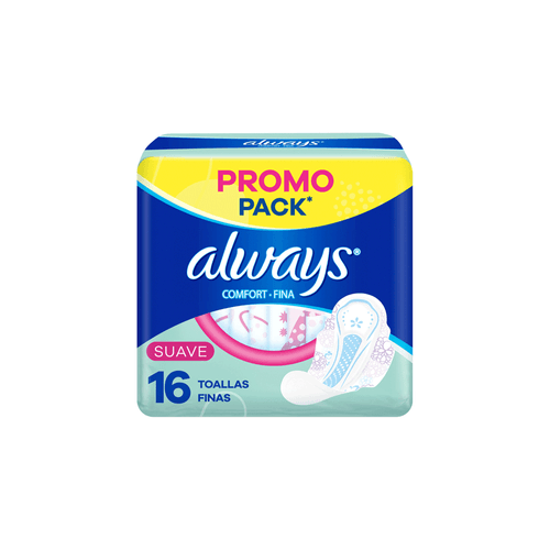 Toallas Femeninas Always Comfort Fina Suave x 16 Unid