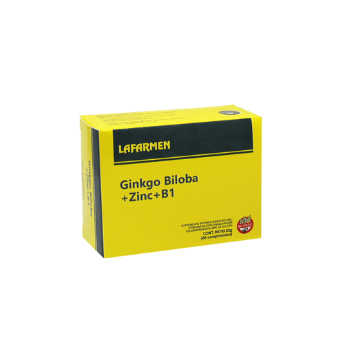 Suplemento Dietario Lafarmen Ginkgo Biloba + Zinc + B1 x 60 comp