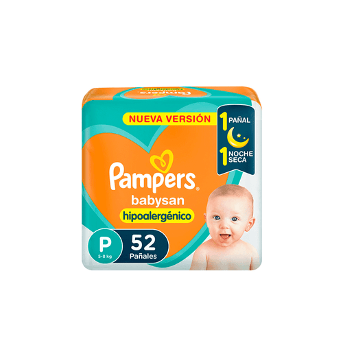 Pañales Pampers BabySan Talle P x 52 unid