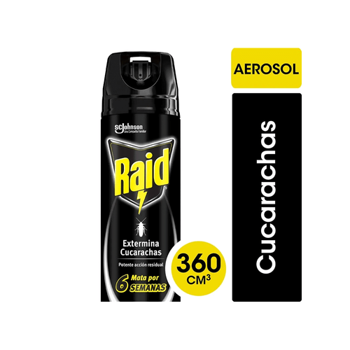 Insecticida Raid Exterminador Cucarachas Aerosol x 360 ml