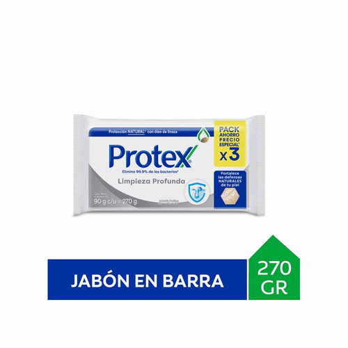 Jabon de Tocador Protex Limpieza Profunda 3 x 90 gr