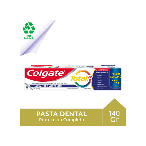 Crema Dental Colgate Total 12 Advanced Whitening x 140 gr