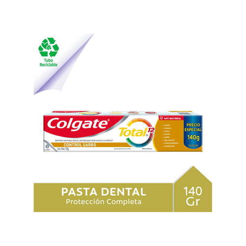 Crema Dental Colgate Total 12 Control Sarro x 140 gr