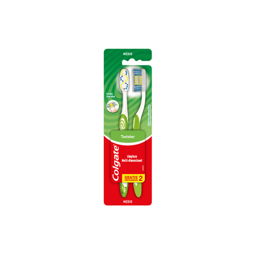 Cepillo De Dientes Colgate Twister Medio x 2 unid
