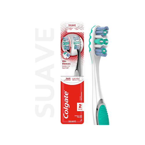 Cepillo De Dientes Colgate 360° Advanced Luminous White x 2 unid